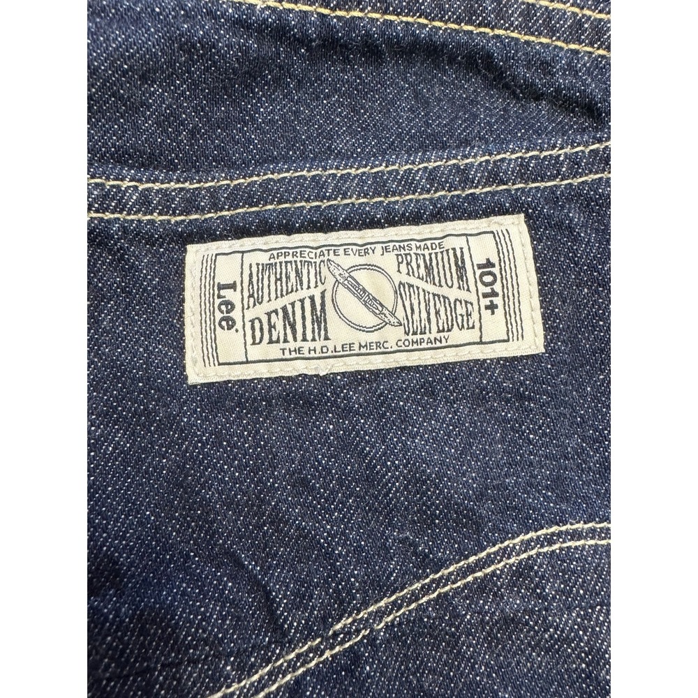 Lee 101+ Selvedge Jeans Mens 32 Dark Blue Indigo Excellent Premium Denim Pants - Picture 4 of 16